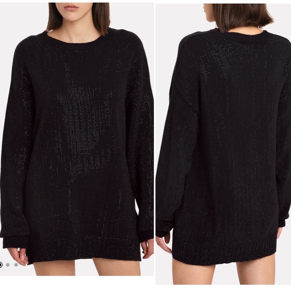 RtA “Celeste” Black Metallic Flecked Mini Sweater Dress, Size XL. Retail $455. - Picture 13 of 13